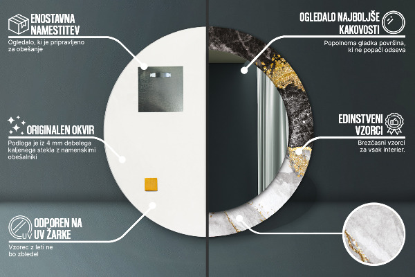 Okrasno ogledalo Marmor in zlato