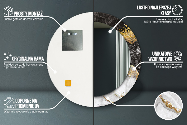 Okrasno ogledalo Marmor in zlato