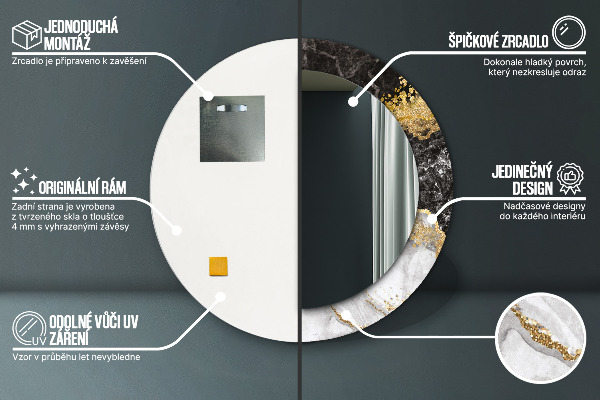 Okrasno ogledalo Marmor in zlato