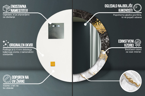 Okrasno ogledalo Marmor in zlato