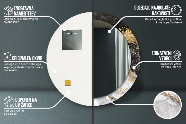 Okrasno ogledalo Marmor in zlato