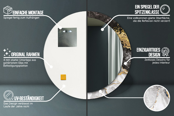 Okrasno ogledalo Marmor in zlato