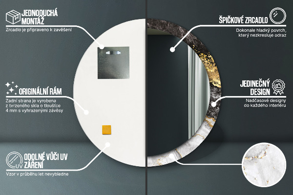 Okrasno ogledalo Marmor in zlato