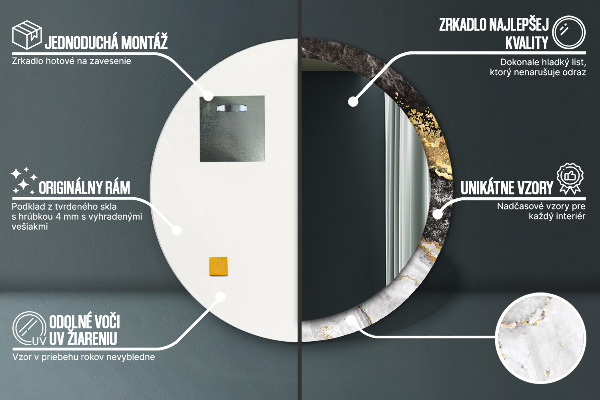 Okrasno ogledalo Marmor in zlato