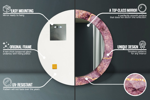 Okrasno ogledalo Marmor z dodajanjem zlata