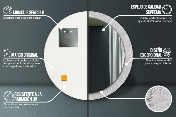 Okrasno ogledalo Sivi cement
