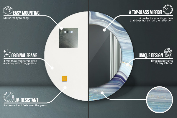 Ogledalo z okrasnim okvirjem Modri ​​marmor