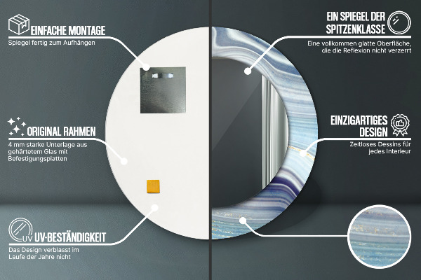 Ogledalo z okrasnim okvirjem Modri ​​marmor