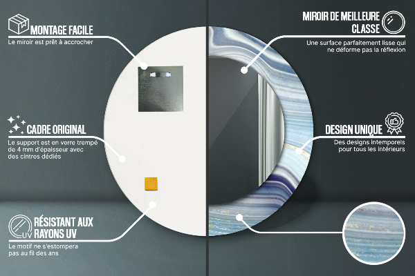 Ogledalo z okrasnim okvirjem Modri ​​marmor