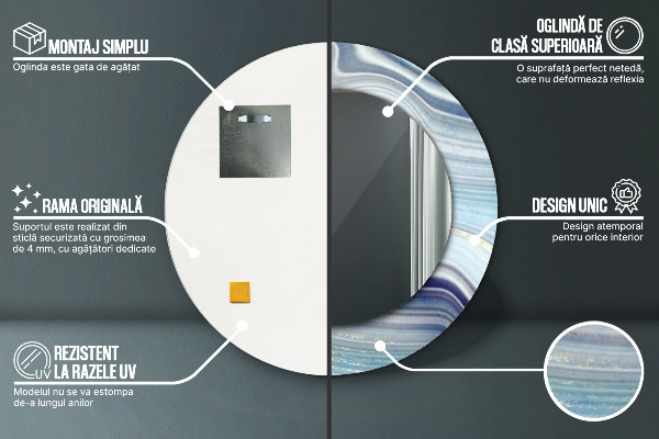 Ogledalo z okrasnim okvirjem Modri ​​marmor