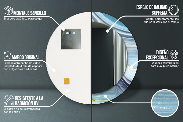 Ogledalo z okrasnim okvirjem Modri ​​marmor