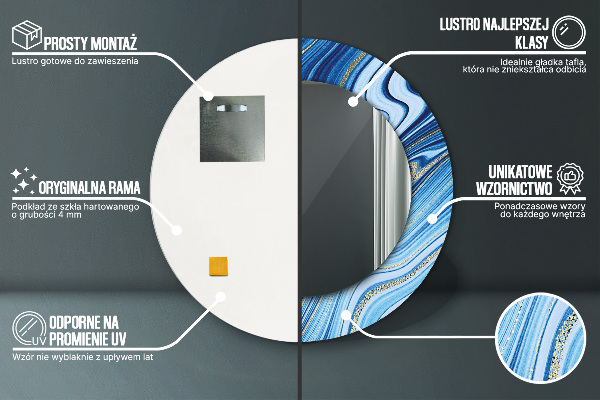 Ogledalo z okrasnim okvirjem Modri ​​marmor