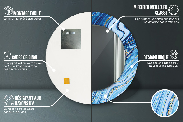 Ogledalo z okrasnim okvirjem Modri ​​marmor