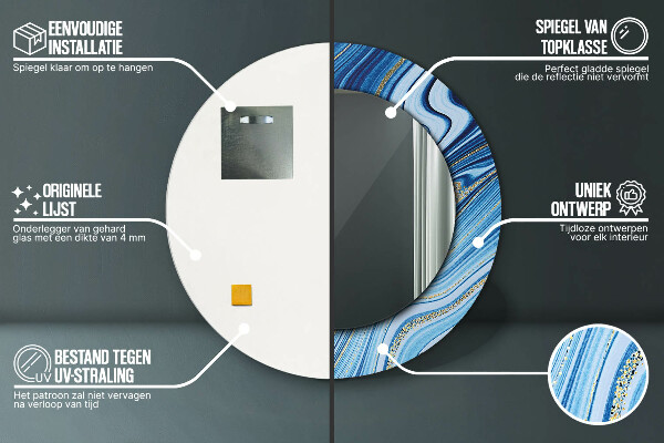 Ogledalo z okrasnim okvirjem Modri ​​marmor