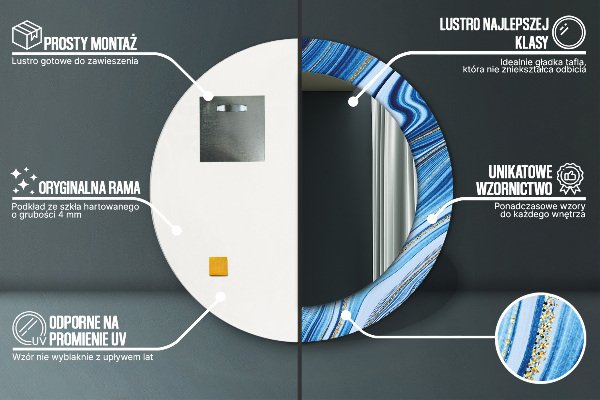 Ogledalo z okrasnim okvirjem Modri ​​marmor