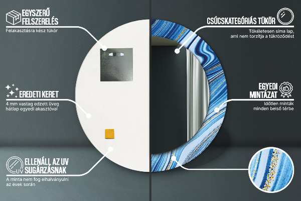 Ogledalo z okrasnim okvirjem Modri ​​marmor