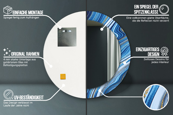 Ogledalo z okrasnim okvirjem Modri ​​marmor