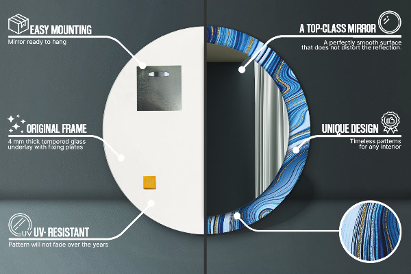 Ogledalo z okrasnim okvirjem Modri ​​marmor