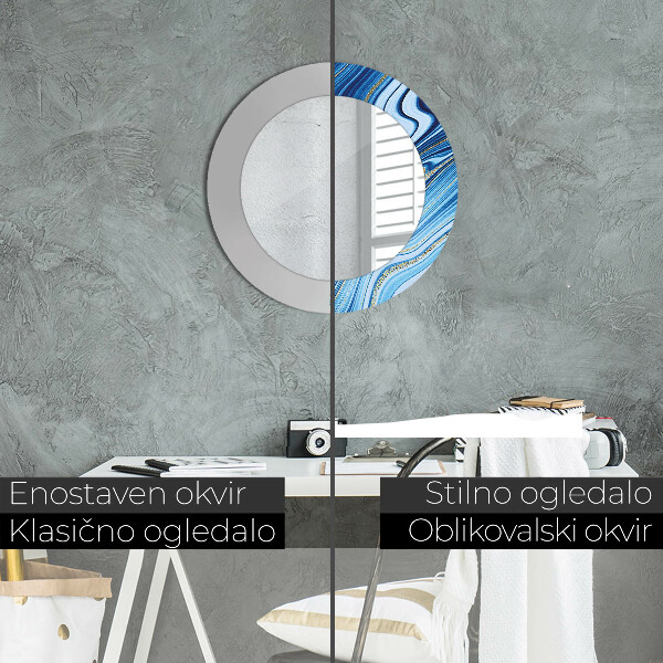 Ogledalo z okrasnim okvirjem Modri ​​marmor