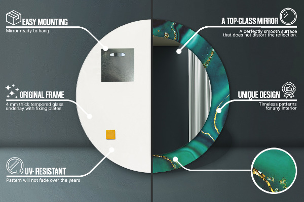 Tiskano ogledalo Smaragdni marmor