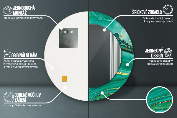 Tiskano ogledalo Agat Jaspis Marmor