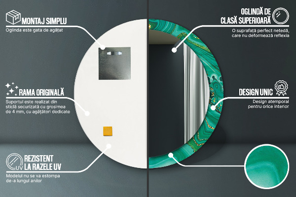 Tiskano ogledalo Agat Jaspis Marmor
