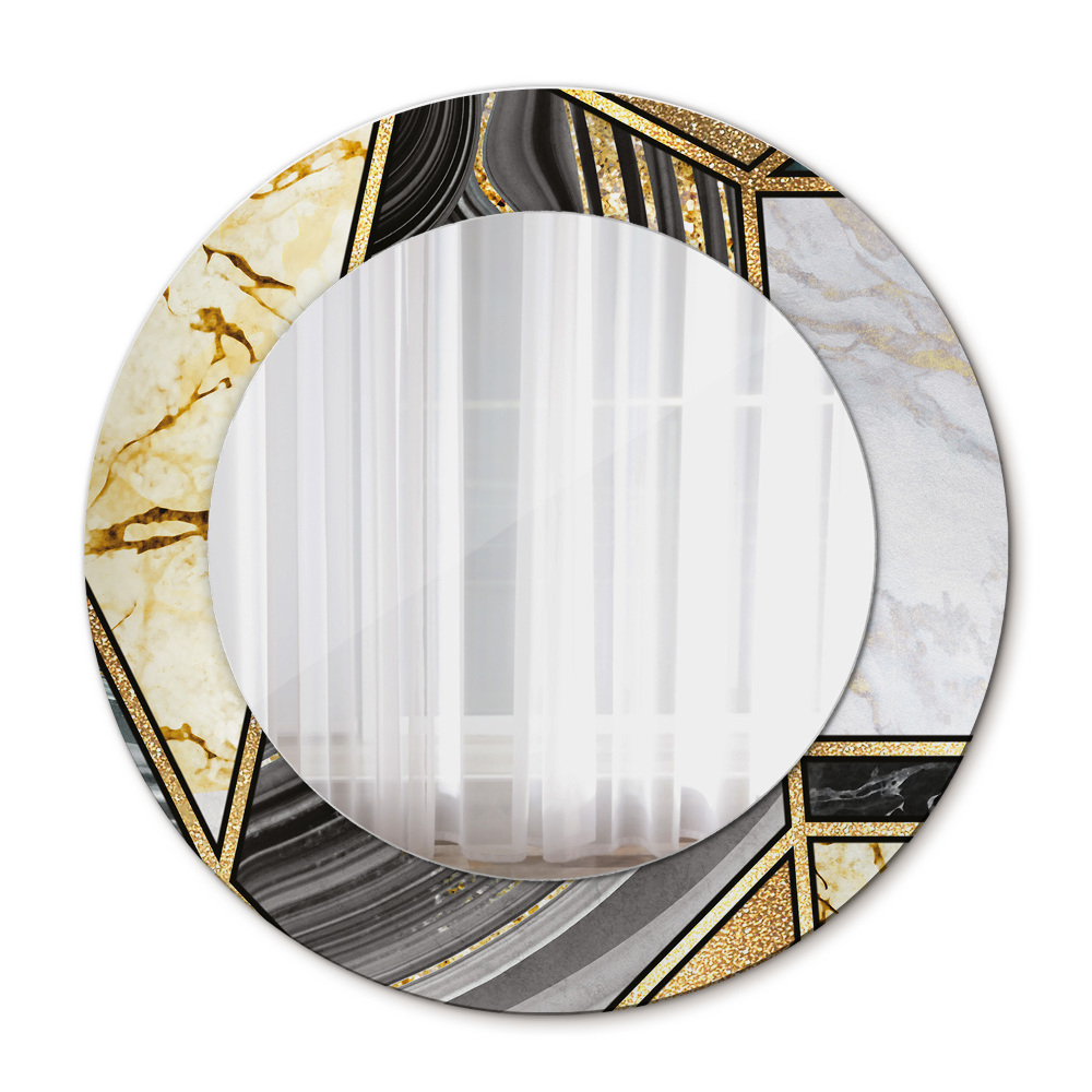 Ogledalo z okrasnim okvirjem Agat in zlati marmor