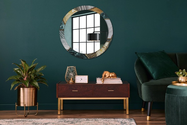 Ogledalo z okrasnim okvirjem Agat in zlati marmor