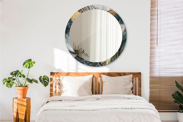 Ogledalo z okrasnim okvirjem Agat in zlati marmor