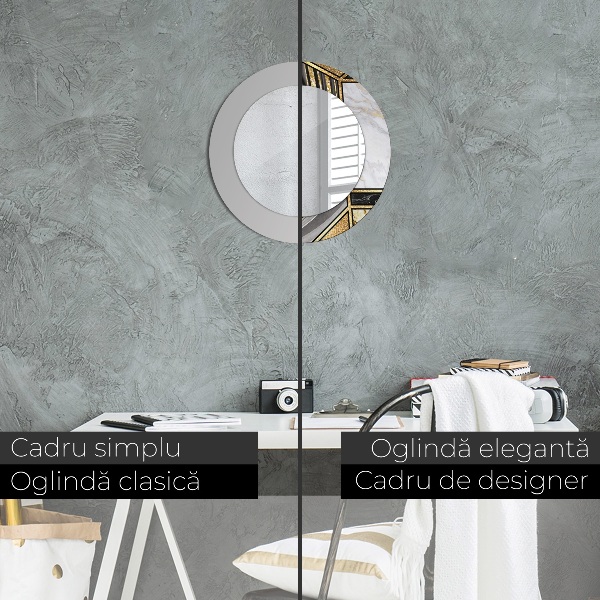 Ogledalo z okrasnim okvirjem Agat in zlati marmor