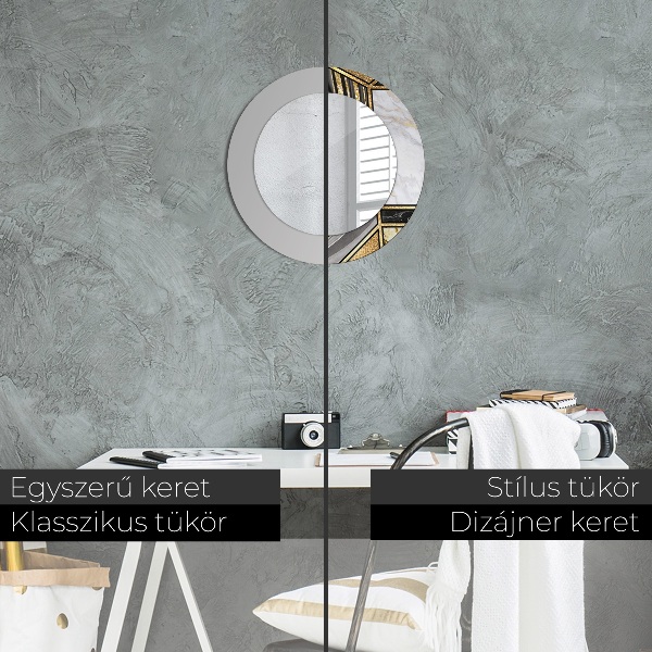 Ogledalo z okrasnim okvirjem Agat in zlati marmor