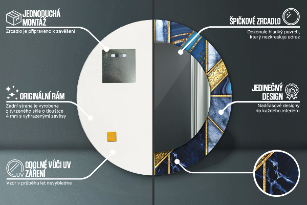 Ogledalo z okrasnim okvirjem Sodobni marmor