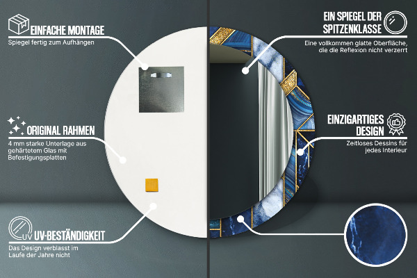 Ogledalo z okrasnim okvirjem Sodobni marmor