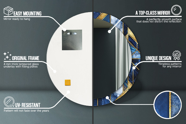 Ogledalo z okrasnim okvirjem Sodobni marmor