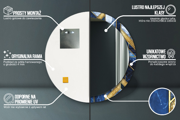 Ogledalo z okrasnim okvirjem Sodobni marmor