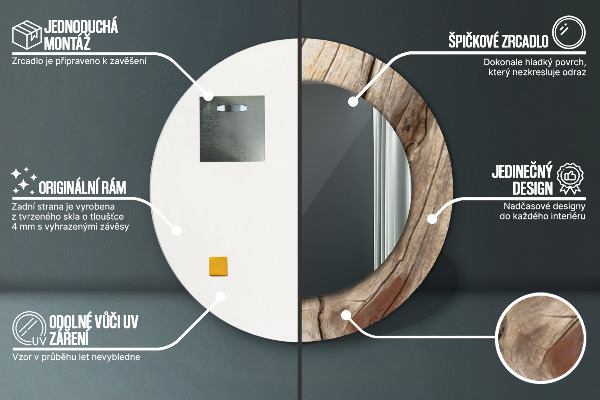 Okrasno ogledalo Razpočen les