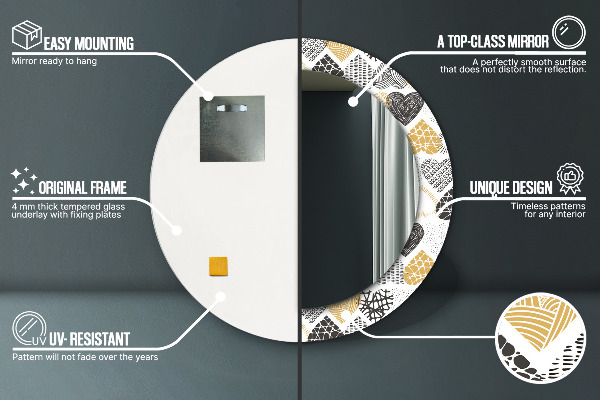 Okrasno ogledalo Srca doodle