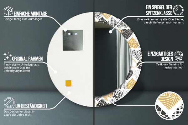 Okrasno ogledalo Srca doodle