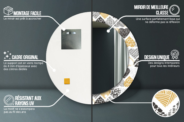 Okrasno ogledalo Srca doodle