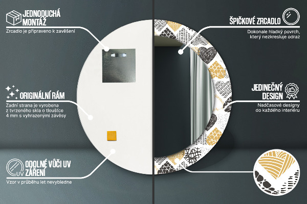Okrasno ogledalo Srca doodle