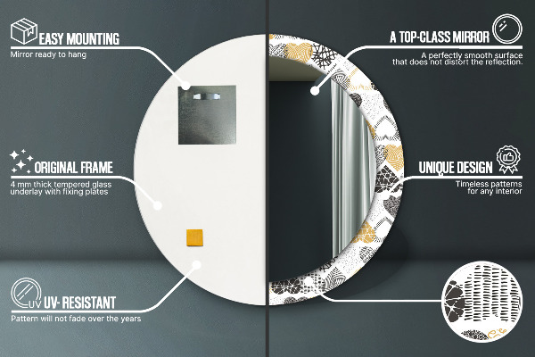 Okrasno ogledalo Srca doodle