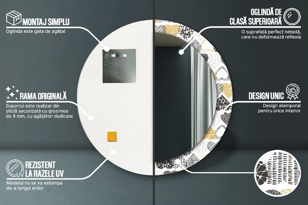 Okrasno ogledalo Srca doodle