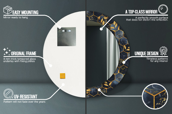 Dekorativno ogledalo Hexagon marmor