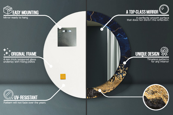 Dekorativno ogledalo Modri ​​marmor