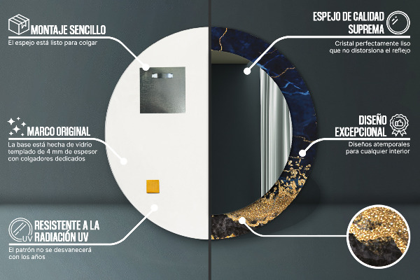 Dekorativno ogledalo Modri ​​marmor