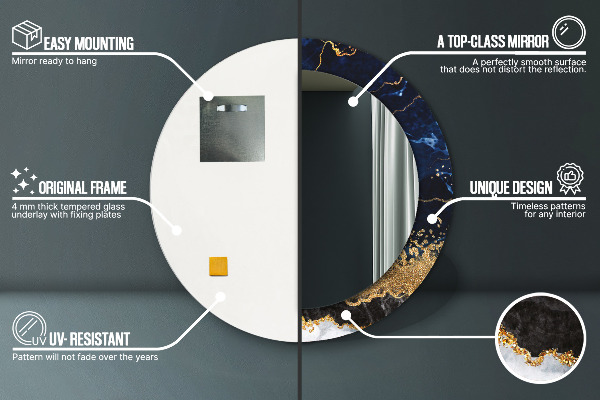 Dekorativno ogledalo Modri ​​marmor