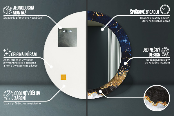 Dekorativno ogledalo Modri ​​marmor