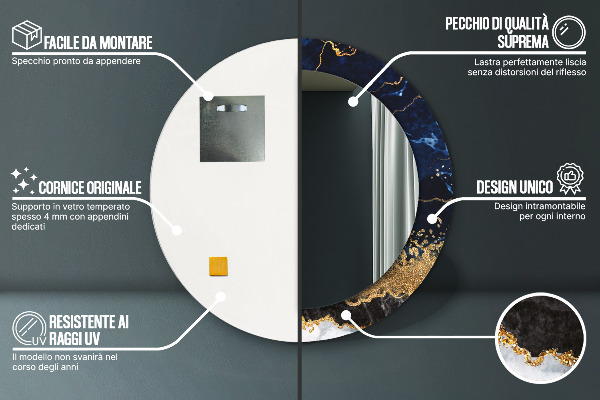 Dekorativno ogledalo Modri ​​marmor