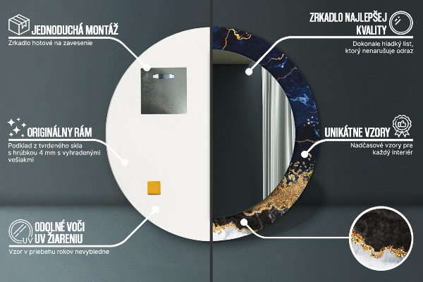 Dekorativno ogledalo Modri ​​marmor