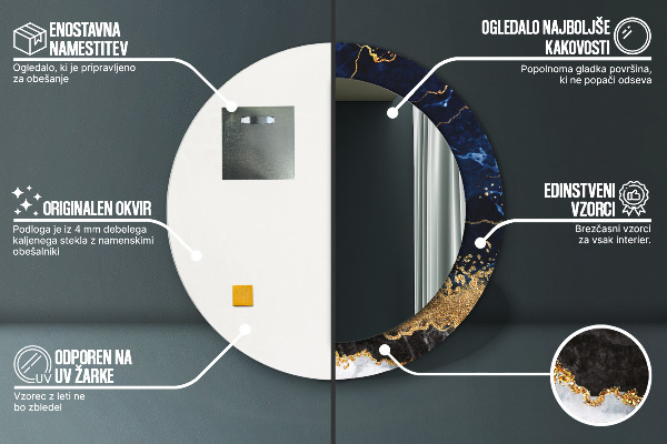 Dekorativno ogledalo Modri ​​marmor